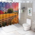thumbnail image 7 of Awypu Vintage Ranch Pictures Prints Countryside Rural Landscape Sunset Home Bathtubs Bathroom Curtain Decoration Waterproof Shower Curtain Multiple Sizes White, 7 of 7