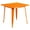 Orange, variant on Flash Furniture Felix Commercial Grade 31.5" Square Crystal Teal-Blue Metal Indoor-Outdoor Table