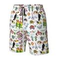thumbnail image 4 of Cauagu Cartoon Wild Animals Print Men's Swim Trunks,Hawaiian Bathing Suit Swimsuits Beach Shorts with Pockets for Men Quick Dry Swimming Board Shorts-Large, 4 of 6