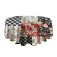 thumbnail image 5 of Pioneer Flower Floral Print Pattern Round Tablecloth 60"x60",Wrinkle Wipeable Table Cloth for Kitchen Dining Room Picnic Patio Party, 5 of 6