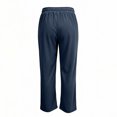 thumbnail image 6 of Plus Size Women's Corduroy Wide Leg Pants with Pockets, Elastic Drawstring High Waist, Casual Loose Trousers, Pockets for Women, Lounge Pants, Business Casual Pants | UKHCCC,Navy 3XL, 6 of 8