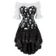 thumbnail image 2 of Falda bustier con corsé Steampunk y blusa, corsés burlescos sexys, corpiño vasco, vestidos elegantes con corpiño, trajes, disfraz de cosplay, 2 of 5