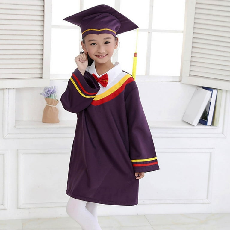 Tengma Outfit Sets for Kids Toddler Girls Boys Graduation Photo Graduation Dress Graduation Gown Bachelor Dress With Hat 2pc Set Girls Clothes Purple Size 100 Walmart