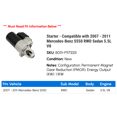 thumbnail image 2 of Starter - Compatible with 2007 - 2011 Mercedes-Benz CLS550 Sedan 5.5L V8 2008 2009 2010, 2 of 2