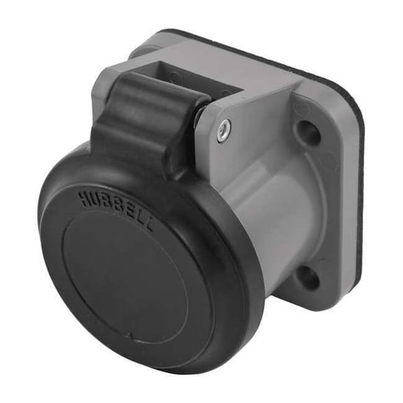 Hubbell Wiring Device-Kellems Single Pole Connector,Non-Met Cover,Blck HBLNCBK