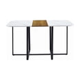 thumbnail image 2 of 6-Seater Dining Table Set, Rectangular Faux Marble Table with Wood Grain and 6 Beige Velvet Chairs, Modern Kitchen Furniture for Apartments, 2 of 10