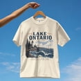 thumbnail image 2 of Lake Ontario Great Lakes Graphic T-shirt Lake Ontario Shirt White Lighthouse Design Tee Sailboat Graphic Top, 2 of 9