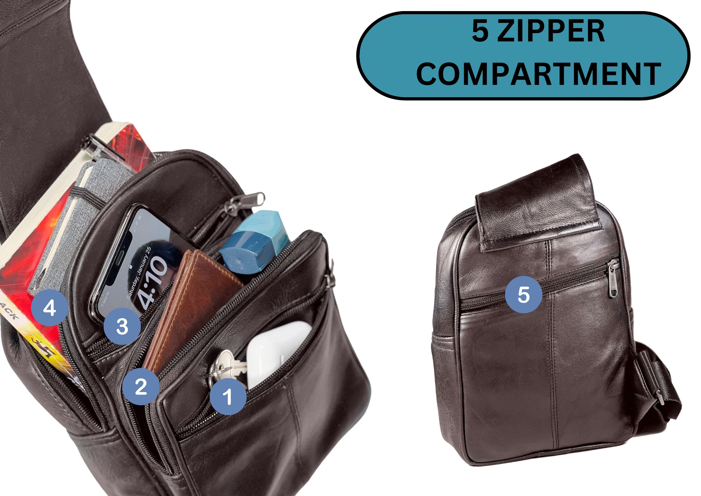 Crossbody Bag Sling Bag Shoulder Pack Lightweight Travel Hiking Men Women-by Bullz