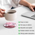 thumbnail image 3 of Valentine's Day Coasters Set of 2, Absorbent Coasters for Drinks, Romantic Love Tree Branch Truck Roses Ombre Pink Coaster for Desk Coffee Table Protection, Home Decor House Warming Gifts 4", 3 of 8