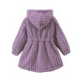 thumbnail image 4 of NAISIBABY Girls Fleece Jacket, Button-Up Long Sleeve Mid Length Thick Warm Coat Winter Fuzzy Outerwear Purple 5T, 4 of 5