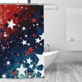 thumbnail image 3 of DouZhe Red White and Blue Stars Pattern Shower Curtain, Waterproof Bath Curtains for Bathroom Decorations, 72 x 72 inches, 3 of 7