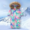 thumbnail image 3 of Ruyang Baby Boys Camouflage Snowsuit Toddler Girls Winter Warm Heart Graphic Jumpsuit Faux 𝐅𝐮𝐫 Hooded Zipper 𝐎nesie, 3 of 8