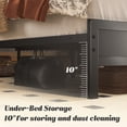 thumbnail image 3 of Queen Bed Frame with Headboard & Footboard, Bed Frame with Built-in Charging Station & LED Light, Storage Shelf, Noise-Free, No Box Spring Needed, Easy Assembly, Classic Black, 3 of 8