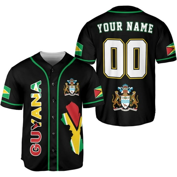 Custom Guyana Baseball Jersey Shirts Guyanese Guyana Flag Jersey Guyanese Flag Jerseys Guyana Guyanese Pride Gift Men Women (S)
