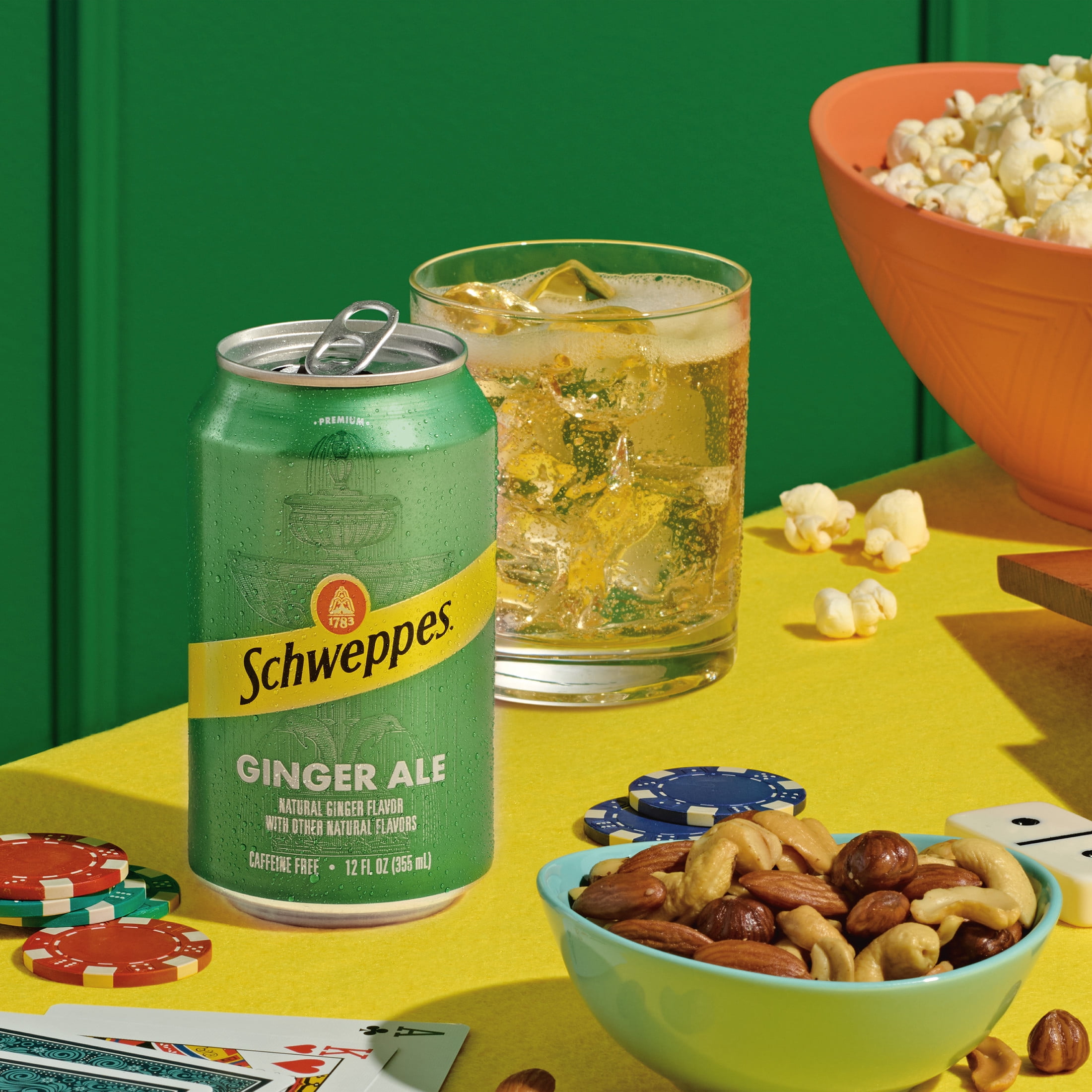 Schweppes Caffeine Free Ginger Ale Soda Pop, 12 fl oz, 24 Pack Cans