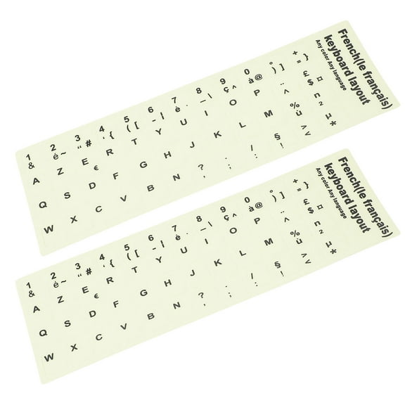 Worgeous 2PCS Keyboard Stickers French Sticker Glow in The Dark Replacement Keyboard Sticker for Laptop Notebook Computer Desktop