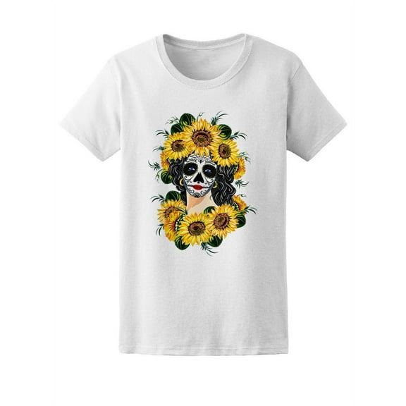 Mexican Girl With Sunflowers T-Shirt Women -Image by Shutterstock, Female Small
