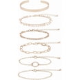 thumbnail image 1 of Pulsera de cadena de oro de 6 piezas para mujer, 1 of 7