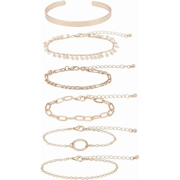 6 PCS Gold Chain Bracelet