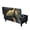 Black Gold Marble, variant on FOR U DESIGNS Cow Spot Print Ottoman Slipcover Rectangle Footstool Slipcovers Washable Footstool Protector Covers Stretch Ottoman Slipcover Easy to Install Stool Cover for Bedroom