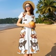 thumbnail image 4 of Balery Corgi Dog2 Pattern Womens Dresses Loose Short sleeve Sundresses Swimsuit Coverup 2025 Summer Casual Dress for Women - A-Line Swing Dress, 4 of 6
