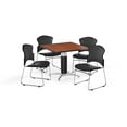 thumbnail image 5 of OFM Multi-Use Break Room Package, 42" Square Table with Vinyl Stack Chairs, Cherry Finish with Metal Mesh Base and Teal Seats (PKG-BRK-064), 5 of 5