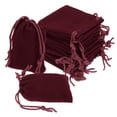 thumbnail image 1 of Uxcell 20 piezas Bolsas de Terciopelo con Cuerdas 2 x 2.8 Pulgadas Bolsas de Regalo para Joyería para Empaque de Joyería, Rojo Vino, 1 of 7