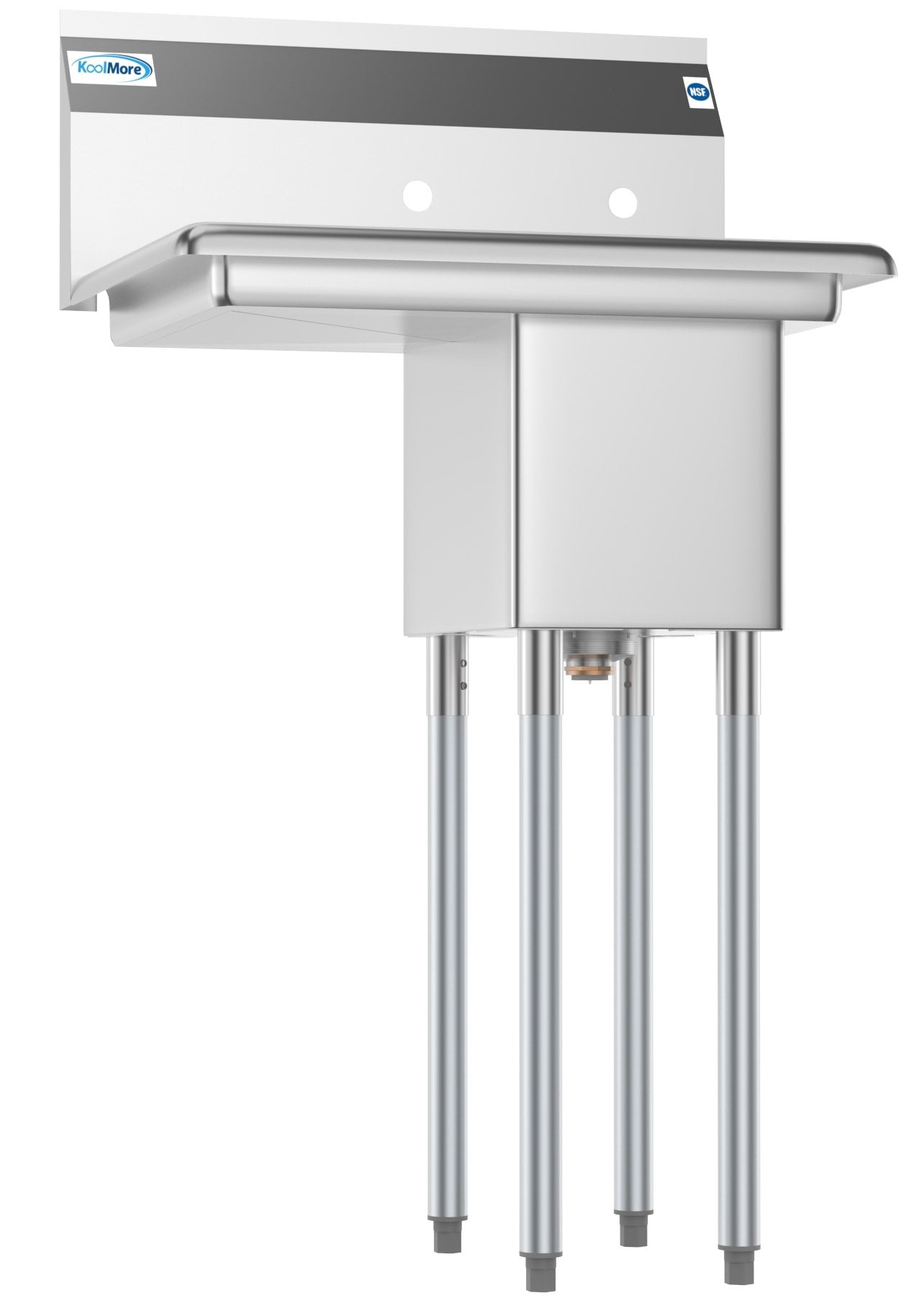 1 Compartment 25" Stainless Steel Commercial Kitchen Prep & Utility Sink with Drainboard - Bowl Size 10" x 14" x 10"