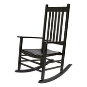 Shine Company Vermont Hardwood Outdoor Porch Patio Furniture Rocker Chair, Black