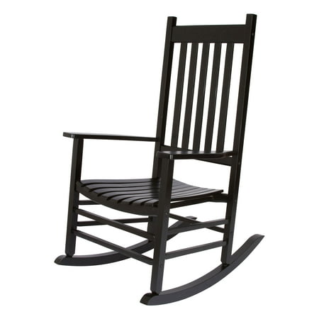 Shine Company Vermont Hardwood Outdoor Porch Patio Furniture Rocker Chair, Black