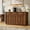 59”Walnut, variant on 59" Sideboard Buffet Cabinet, 3 Drawers, 4 Doors, Black | Modern Coffee Bar Cabinet with Gold Handles, Long Sideboard Buffet Table for kitchen