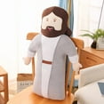 thumbnail image 5 of Jesus Plush Toy Soft Stuffed Pillow Brown Beard Gray Robe Garment Christmas Gift Home Decor Cartoon Figure Religious Collectible, 5 of 7
