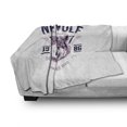 thumbnail image 3 of Wolf Soft Flannel Fleece Blanket, Born to Be Wild Angry Animal Vintage Grunge Illustration Roaring Savage Retro, Cozy Plush for Indoor and Outdoor Use, 70" x 90", Dried Rose Eggplant, by Ambesonne, 3 of 6