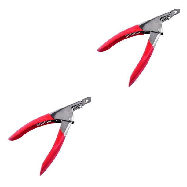 Vogacara Cortauñas para uñas acrílicas Suministros de belleza Salones de manicura Accesorios para reparaciones de extensión Herramientas rojo 2Conjunto