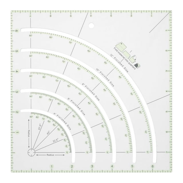 HLONK Ruler Quilting Ruler Sewing Fabric Squarepatchwork Templates Circle Acrylic Templates Cut Set Rulers Transparent