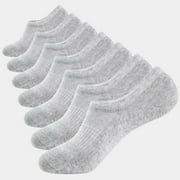 WANDER GROUP WANDER No Show Socks Mens 7 Pairs Cotton Thin Non Slip Low Cut Mens Invisible Casual Socks (7grey, Size 12-14)