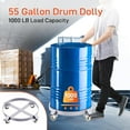 thumbnail image 4 of Ladcaser 55 Gallon Steel Drum Dolly Drum Heavy-Duty 1000lbs Capacity Barrel Dolly Cart Drum Caddy with Steel Frame 4 Swivel Casters Wheel, for Warehouse Drum Handling, Silver, 4 of 6