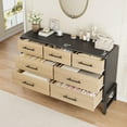 thumbnail image 4 of Senfot 7 Dresser for Bedroom, Freestanding 52" Wide Drawer Dresser with Storage, Wooden Closet Storage Chest for Living Room, Bedroom, Entryway, Natural Oak+Black, 4 of 7