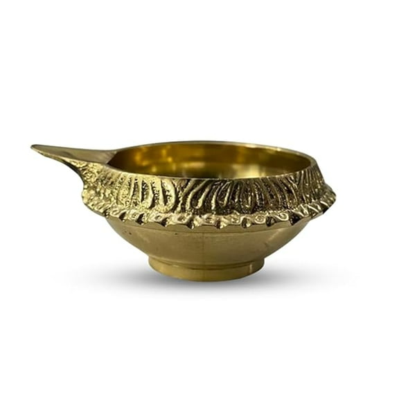 Brass Kuber Diya - Handmade Traditional Oil Lamp Deepam/Deepk - Diwali Diya Vilakku for Pooja | Festivals Gift Item | (Set of 2 Pc)