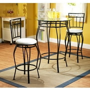 Gabriella 3-Piece Metal Pub Set, Black and White