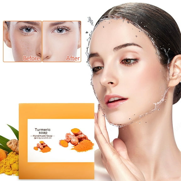 Turmeric Brightening Soap,Natural Facial & Body Cleansing Bar For Glowing Skin,Even Skin Tone,With Turmeric Powder,Gentle For Sensitive Skin,1PC