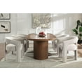 thumbnail image 3 of ACME Gamarya Contemporary Wood Oval Dining Table with Vertical Pattern in Oak, 3 of 4