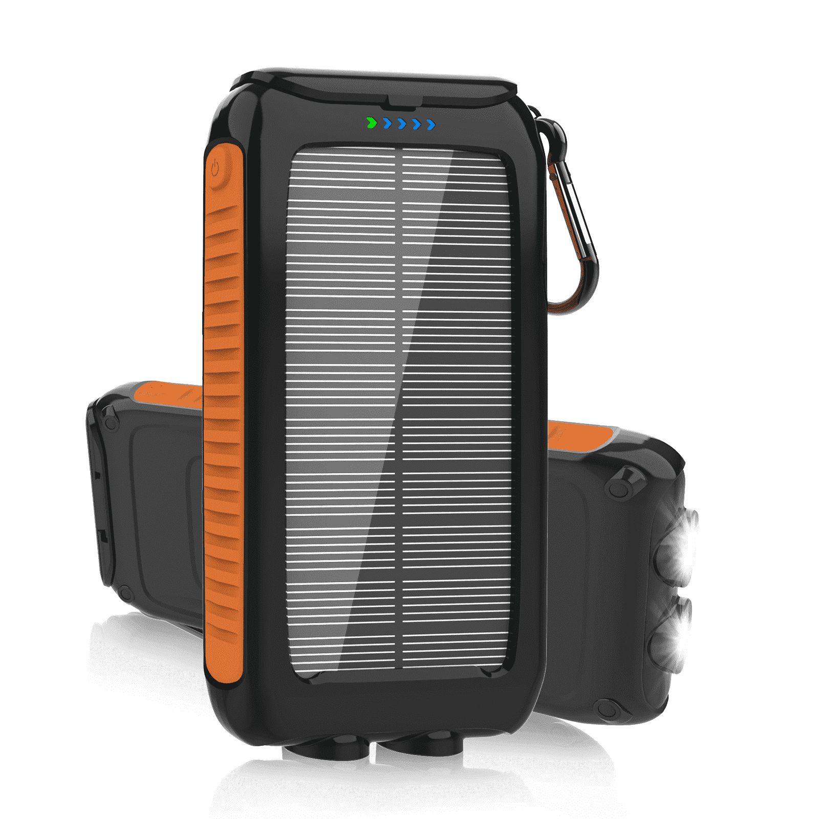 Alpha Digital ZL-809-O Solar Charging Power Bank, Black & Orange
