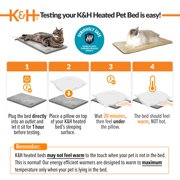K&H Pet Products Thermo-Kitty Mat Heated Cat Bed Sage/Tan 25 X 12.5 Inches