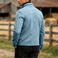 thumbnail image 6 of WRKEKC Jackets for Men Winter Solid Stand Collar Zipper Cargo Long Sleeve Outerwear Relaxed Fit for Outdoor Travel Use, 6 of 6
