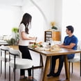 thumbnail image 4 of Vitesse Mid Century Modern Metal Dining Side Chairs, White (Set of 2), 4 of 7