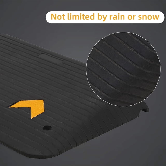 Kojooin Wheelchair Threshold Ramp, 4 Inch Rise Heavy Duty Ramp with Anti-Slip Surface for Doorways or Stairs