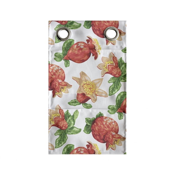 Plant Watercolor Hanging Pocket Organizer, Burgeoning Pomegranate Fruits and Leaves, Printed Polyester Storage Bag with Pockets, 9" x 27", Coral Brown