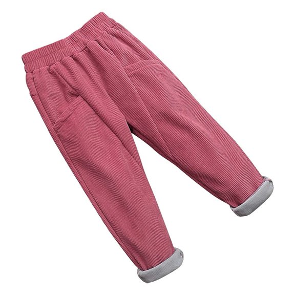 XBASW Toddler Kids Girls Corduroy Sweatpants Fleece Thick Jogger Pants 4-11 Years Fall Winter Warm Trousers for Girls