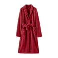 thumbnail image 6 of Womens Long Plush Robe Cozy Soft Bathrobe Shawl Collar Spa Style House Coat, 6 of 7